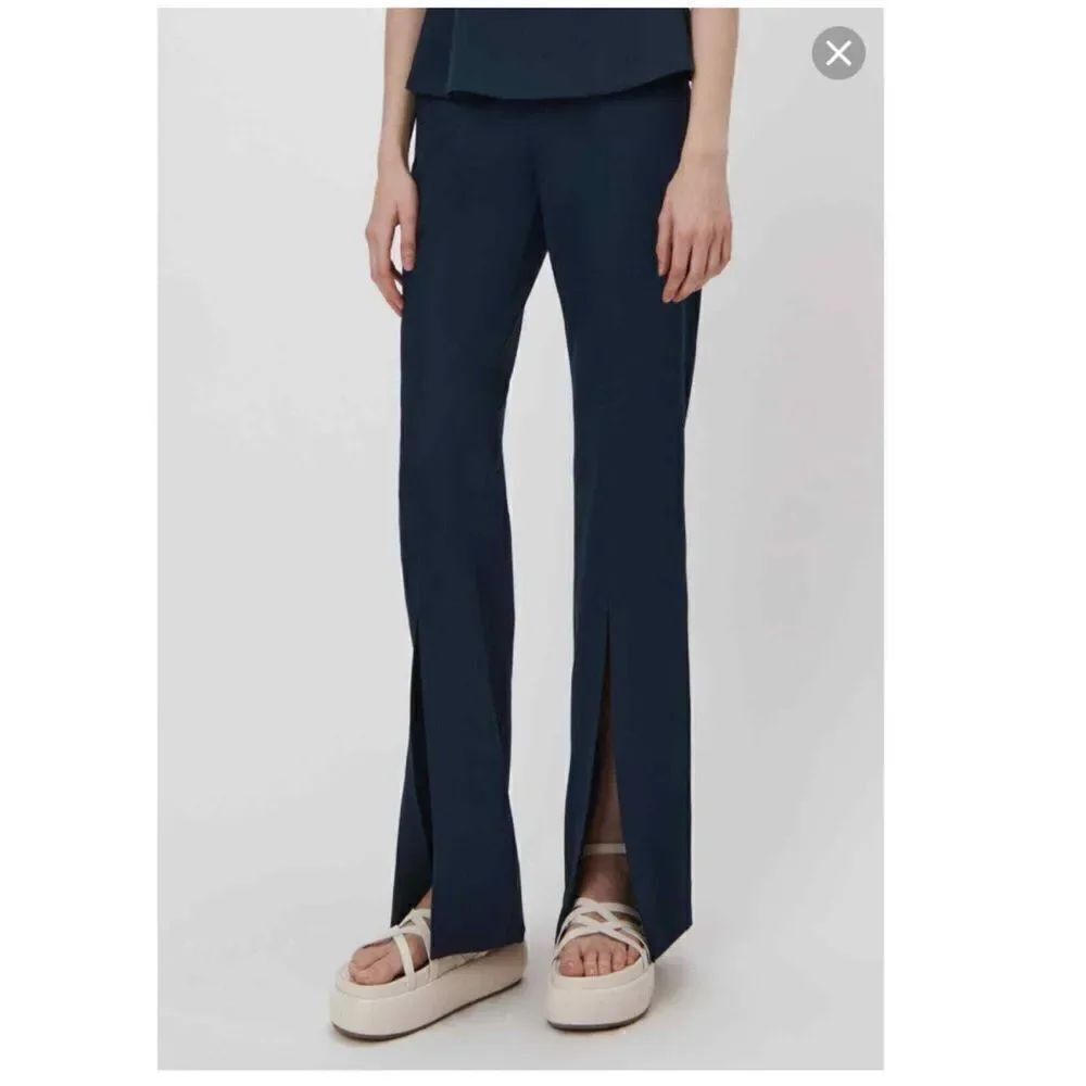 Jonathan Simkhai Chase Front Slit Pants in Midnight NWT